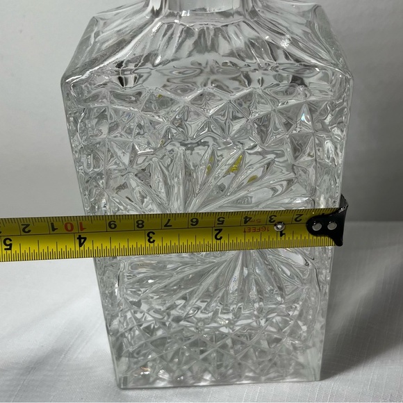 Whiskey Decanter 1960 Barware Lausitzer Germany Crystal Pinwheel Hobstar Pattern - Picture 5 of 6